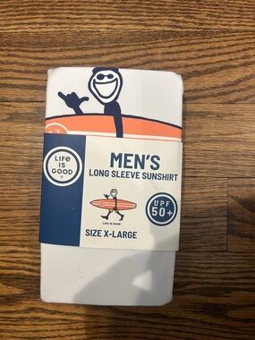 NEW Life is Good Mens Long Sleeve Sunshirt UPF 50+ White Lightweight Size XL